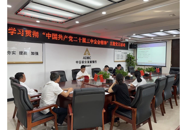 农发行湄潭县支行开展“学习党的二十届三中全会精神”主题党日活动