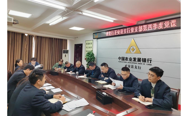 农发行正安县支行党支部开展第四季度廉政党课活动