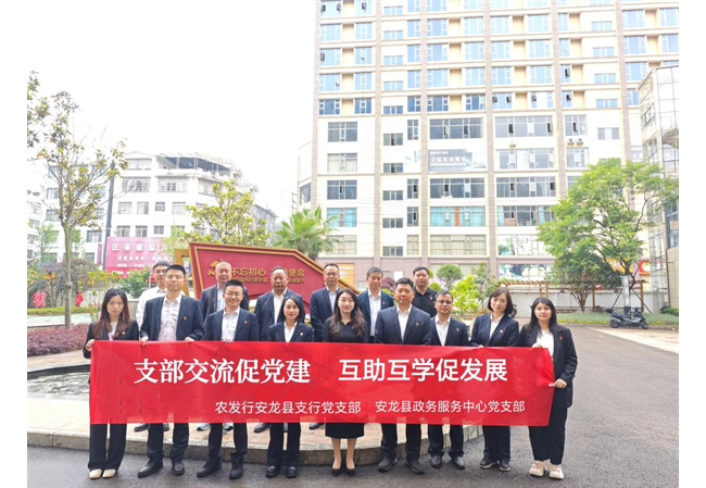农发行贵州省安龙县支行与安龙县政务服务中心联合开展主题党日活动